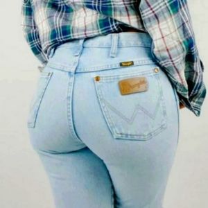 Vintage Wrangler 13MWZGH High Rise Light Wash Jeans Size 14_ 35×34